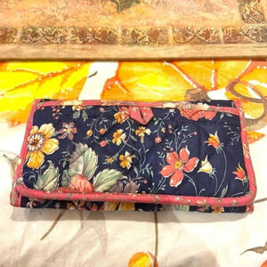 NWT Maggie B Velcro Close Floral Quilted Wallet